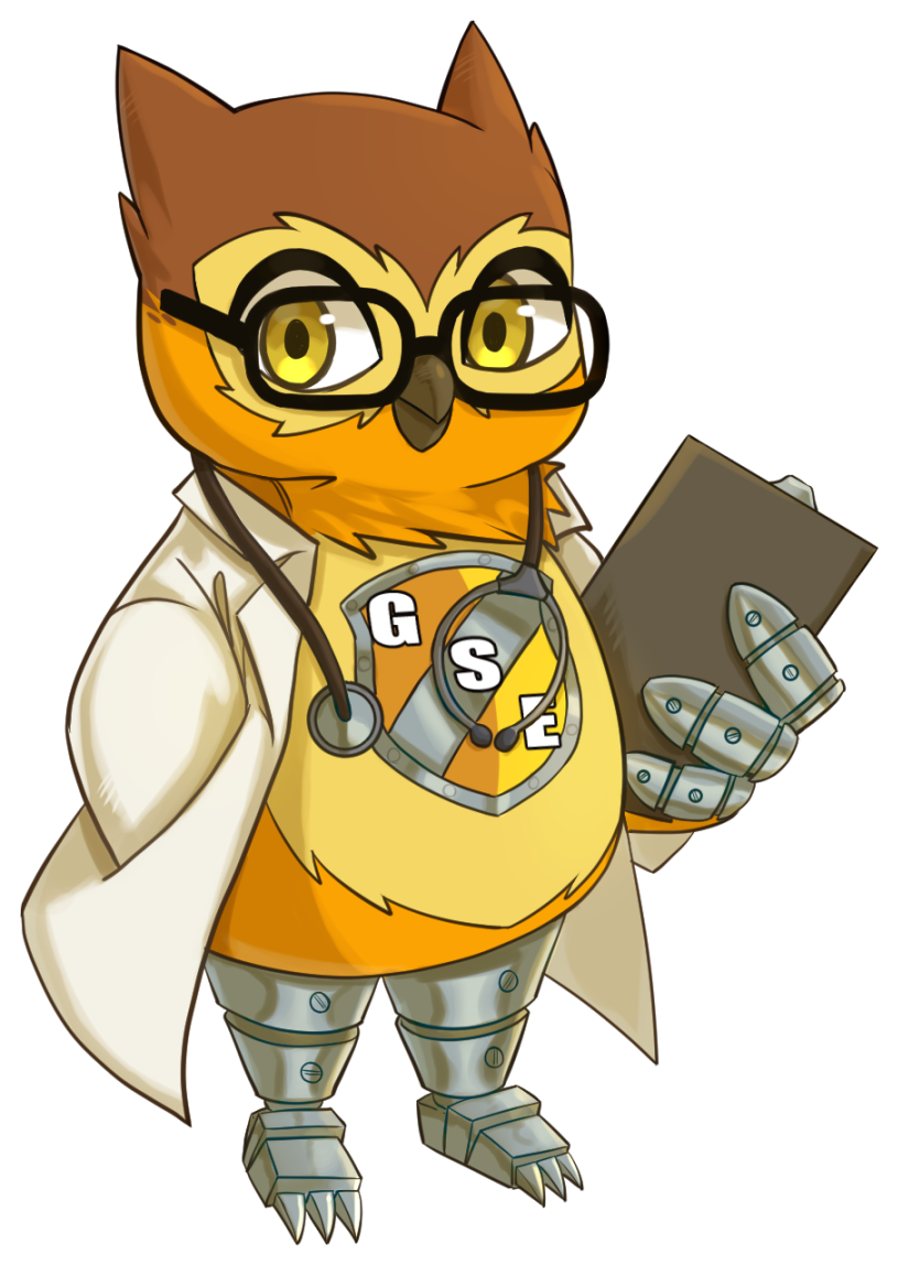 Dante, mascota de SEDUCA, caracterizado como doctor con bata blanca y estetoscopio, representando apoyo, orientación y cuidado en la educación digital.